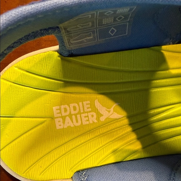 Eddie Bauer Sandals Closed Bump Toe Kids Bright Blue Lime Adventure Sandals Sz 3 - Picture 6 of 12